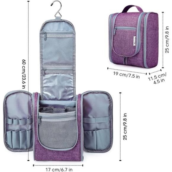 Hanging Travel Toiletry Bag Cosmetic Make up Organizer for Women and Men - Picture 4 of 6